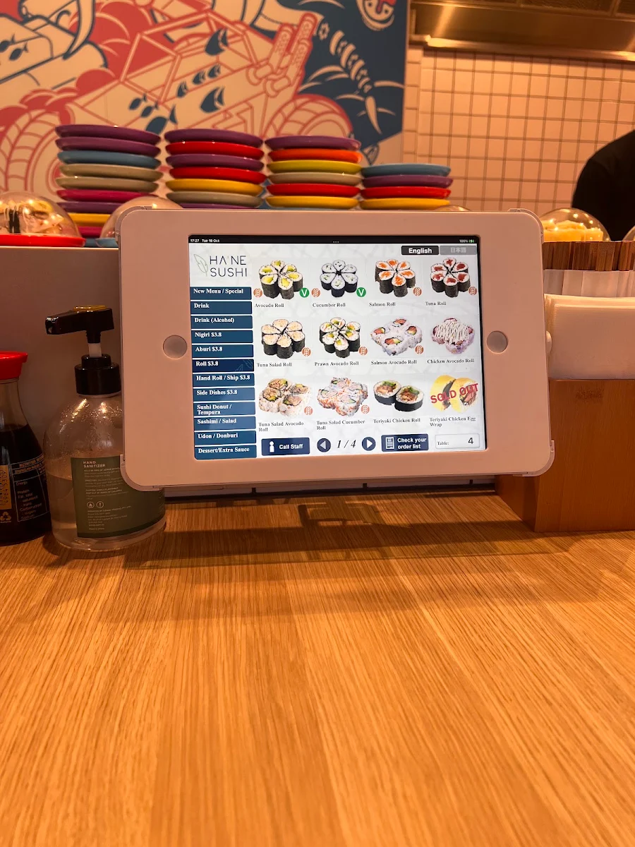 Menu, Hane Sushi