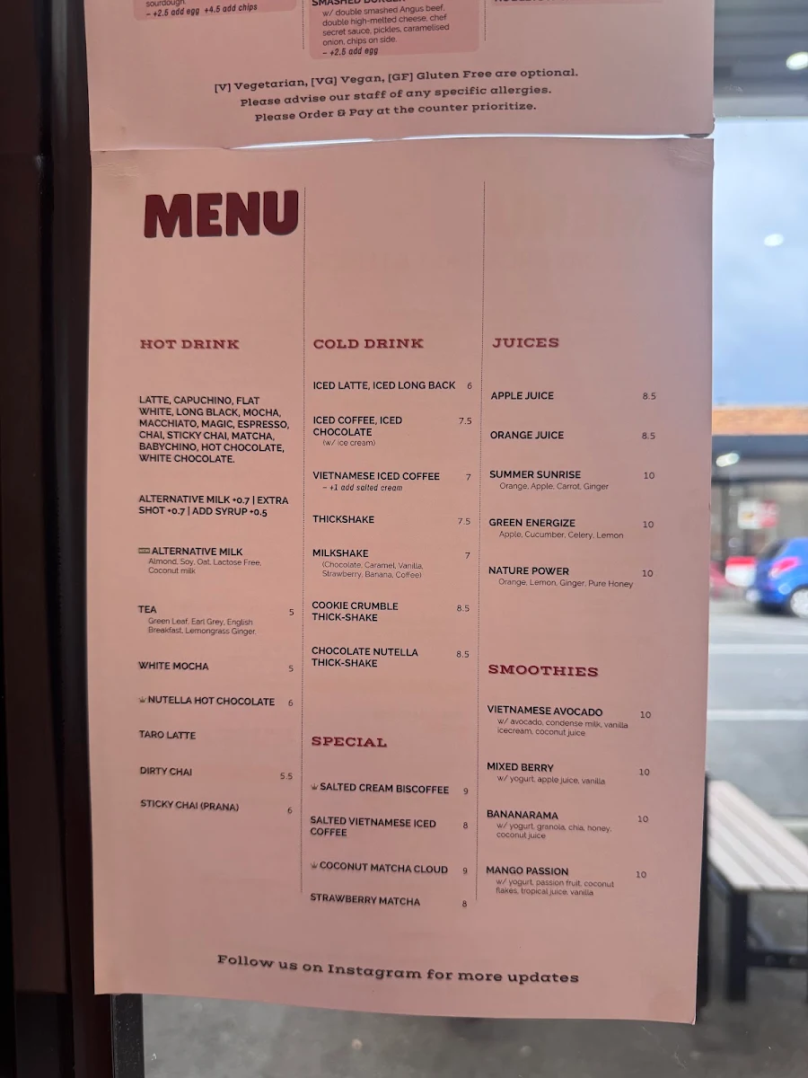 Menu, Innerbloom
