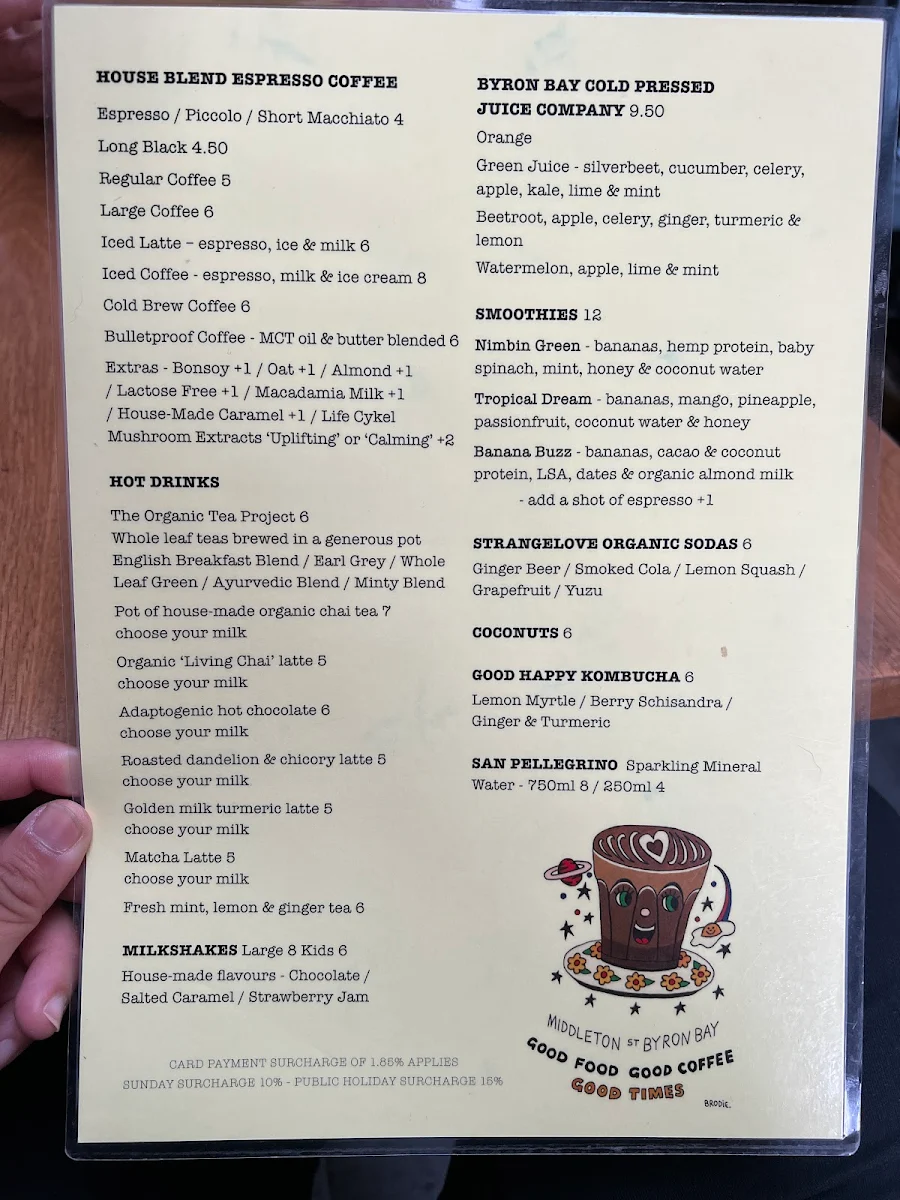 Menu, Espressohead Cafe