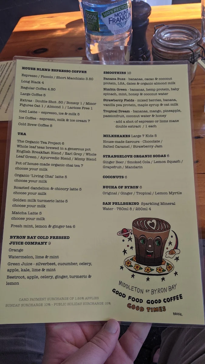 Menu, Espressohead Cafe
