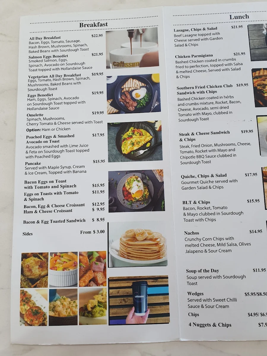 Menu, Caffissimo Mirrabooka