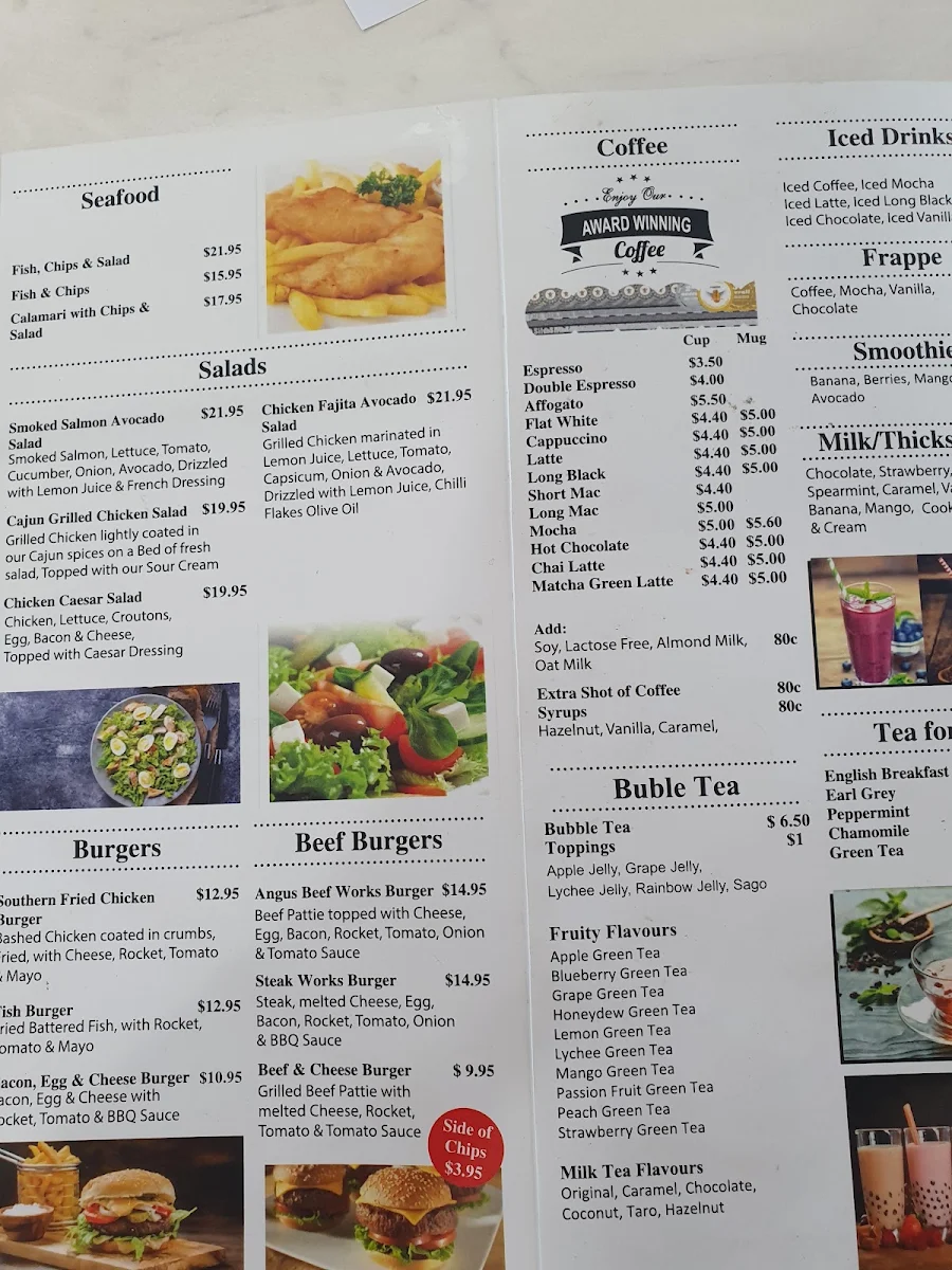 Menu, Caffissimo Mirrabooka