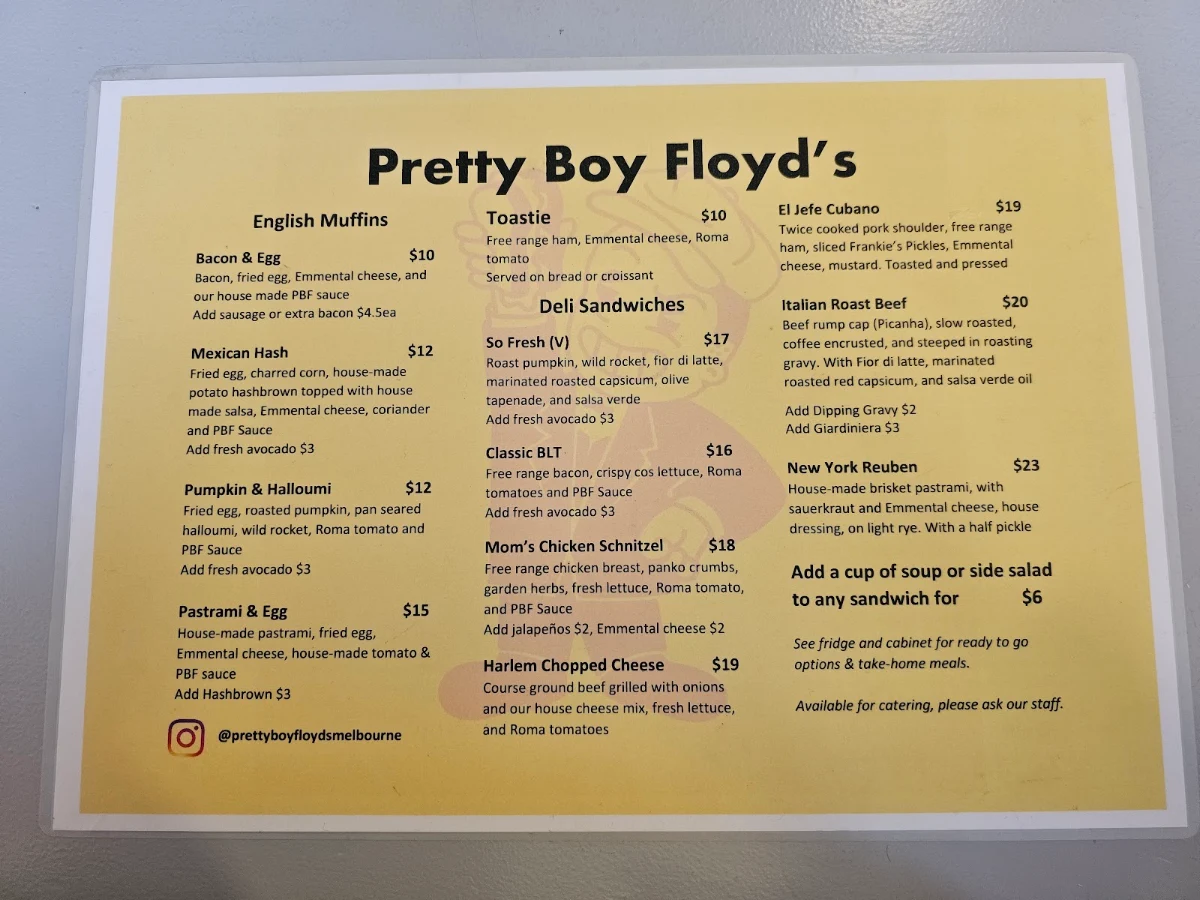 Menu, Ivanhoe Pavilion