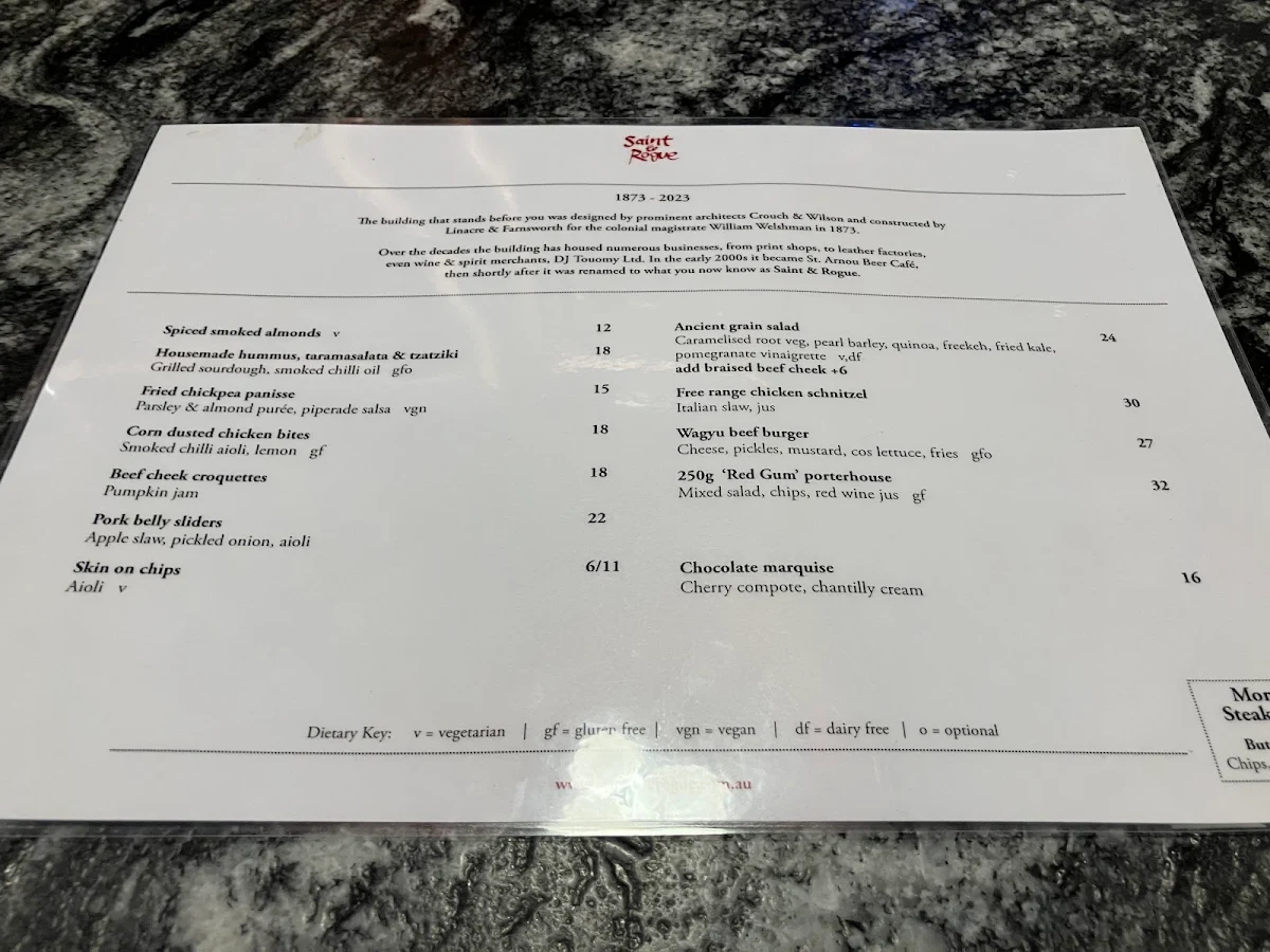 Menu, Saint & Rogue