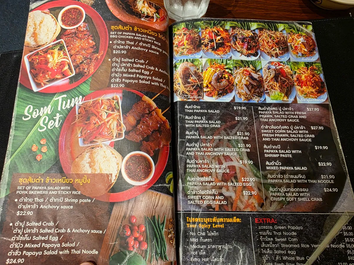 Menu, Perth Thailicious Restaurant