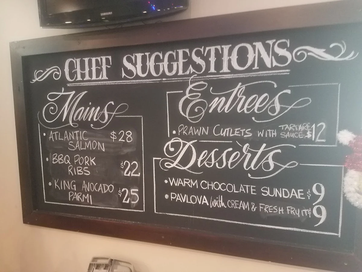 Menu, Rivers Restaurant