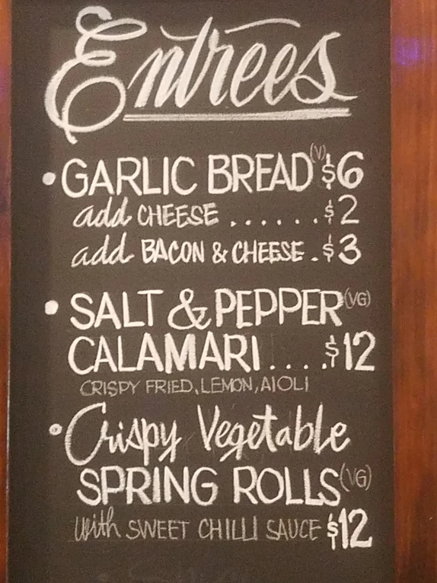 Menu, Rivers Restaurant