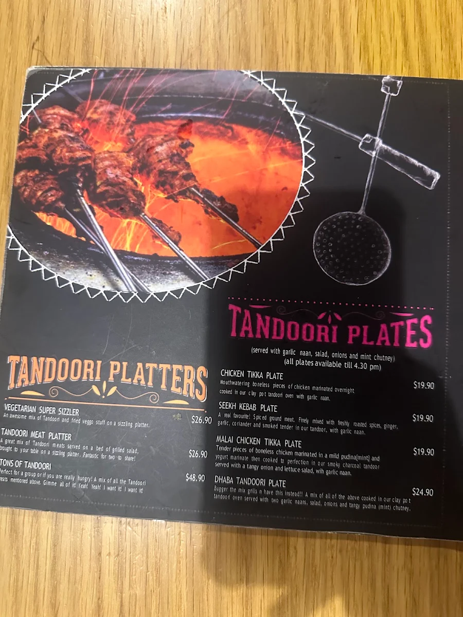 Menu, Desi Dhaba Craigieburn