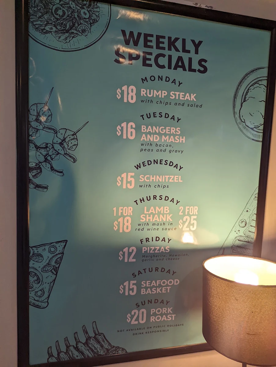 Menu, Long Jetty Hotel