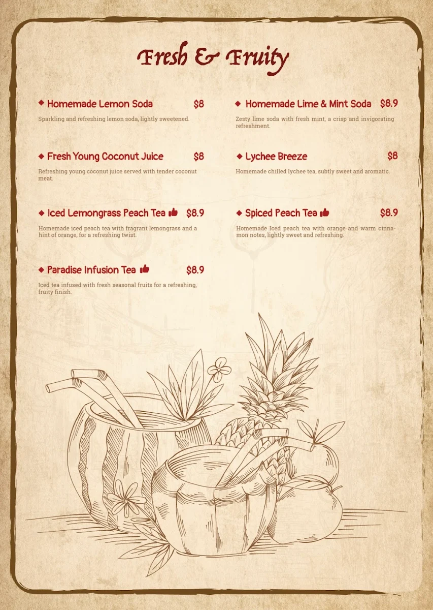 Menu, Phat Pho