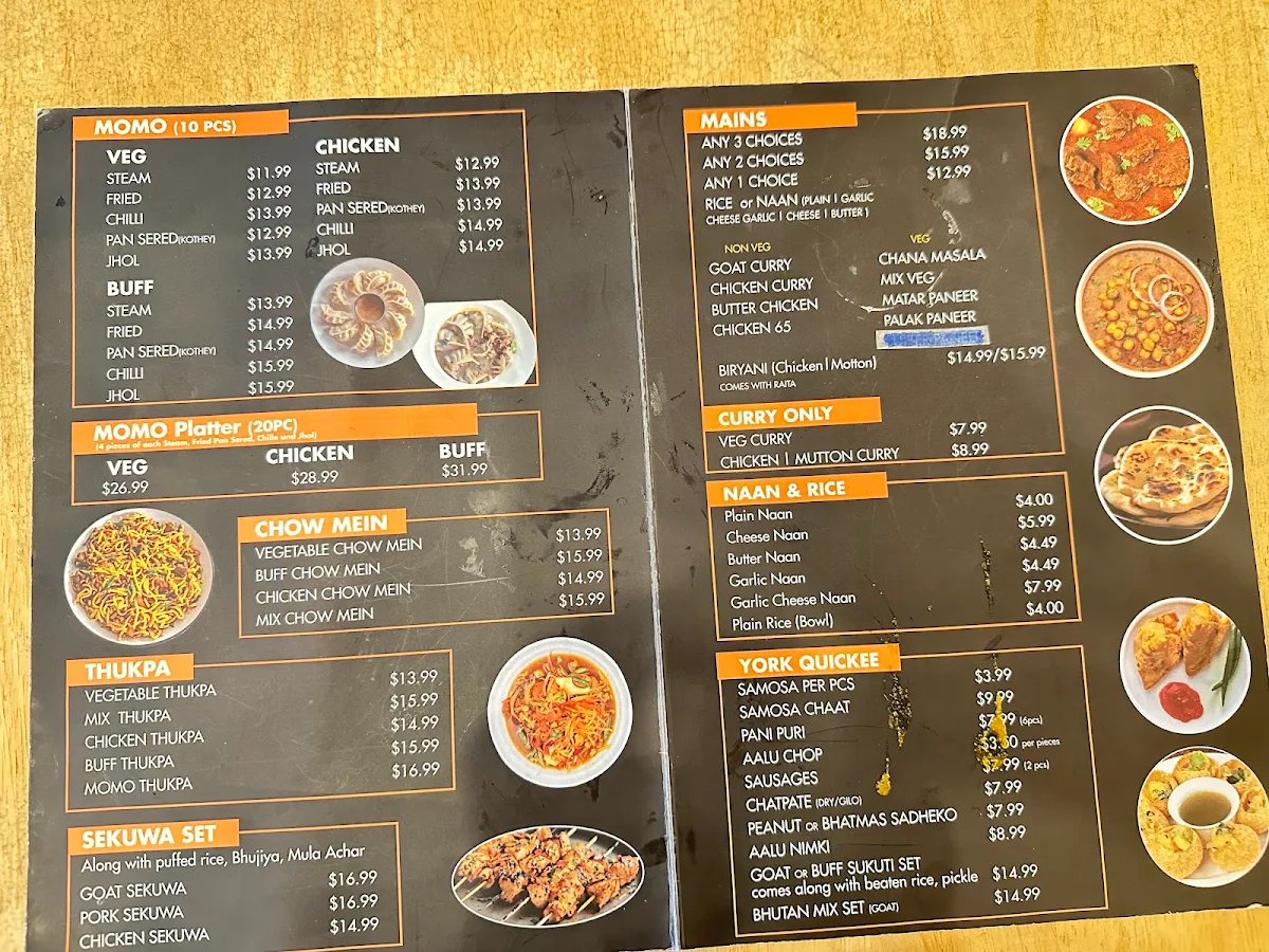 Menu, York Junction