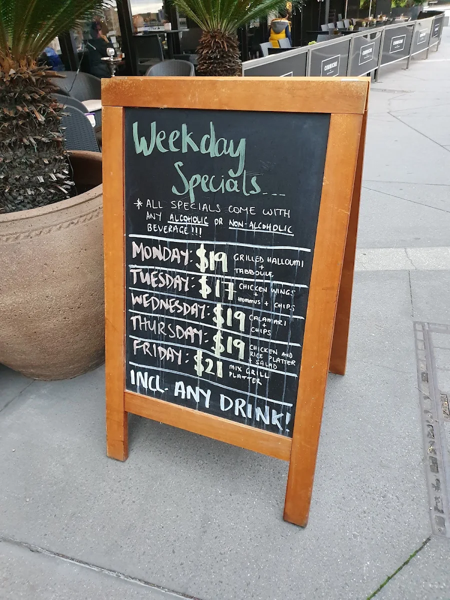 Menu, Corniche Restaurant