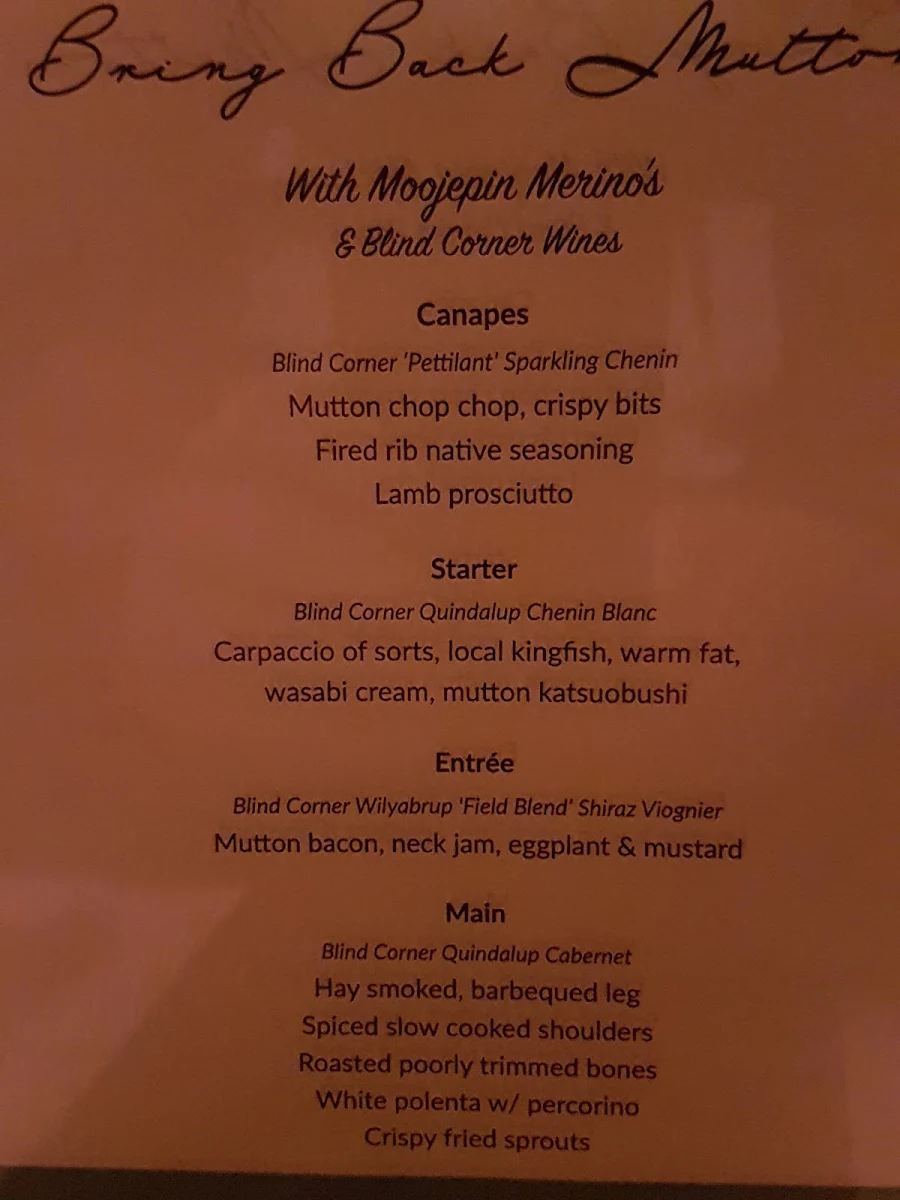 Menu, The Standard