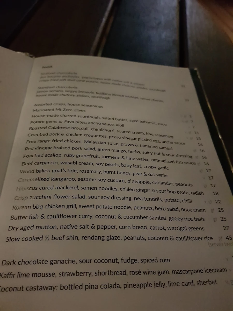 Menu, The Standard
