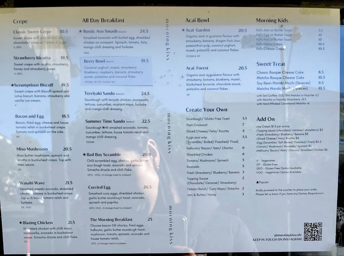Menu, Morning Kiss