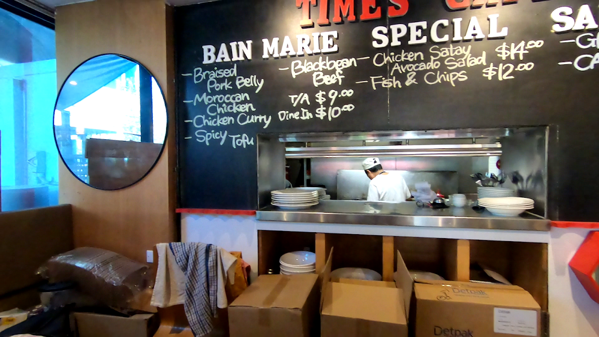 Menu, Times Cafe
