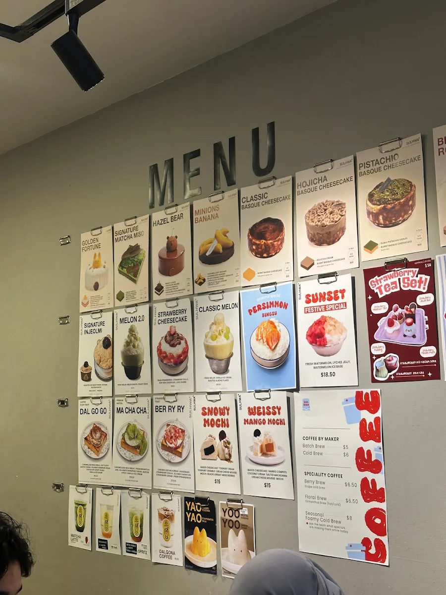 Menu, SULHWA AUSTRALIA