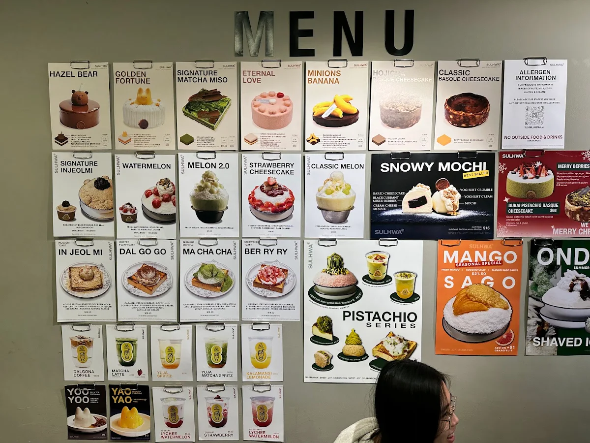 Menu, SULHWA AUSTRALIA