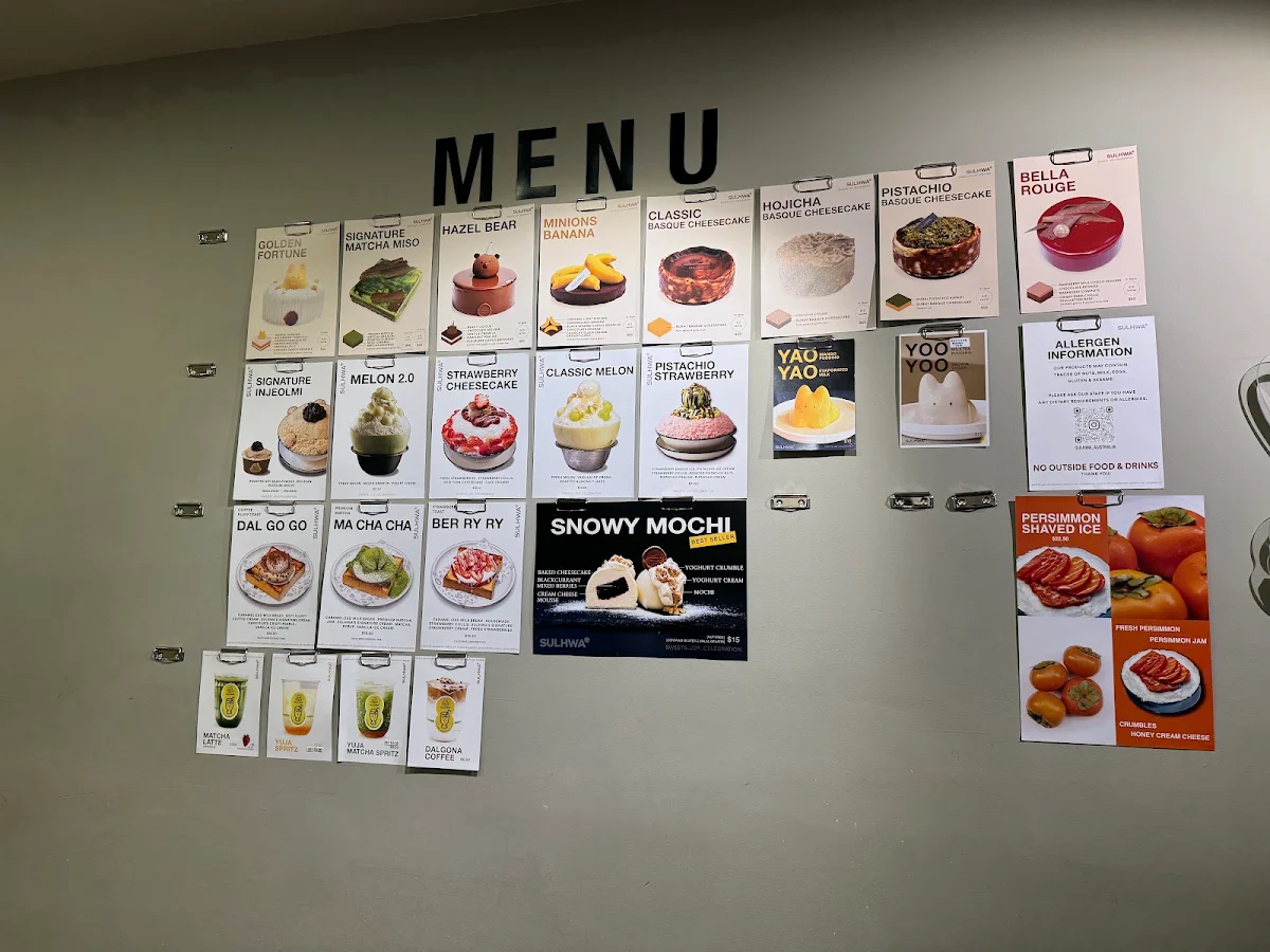 Menu, SULHWA AUSTRALIA
