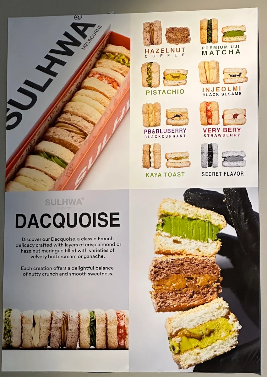 Menu, SULHWA AUSTRALIA