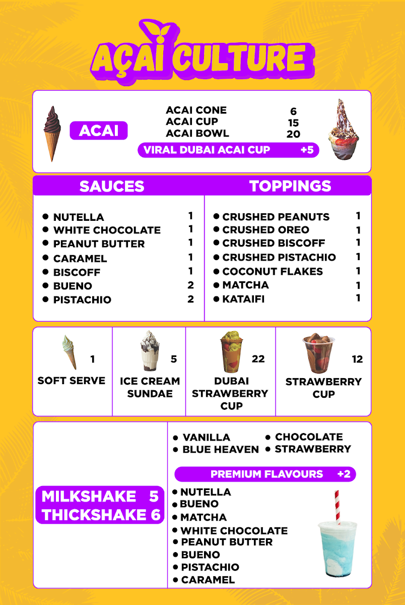 Menu, Acai Culture - Box Hill