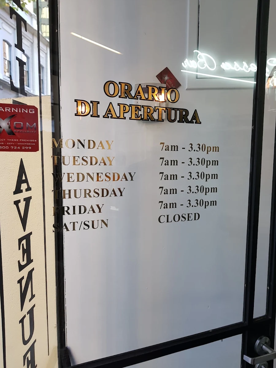 Menu, Little Avenue Des Italians
