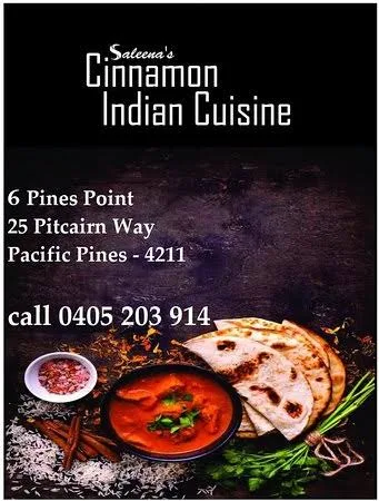 Menu, Saleena's cinnamon Indian cuisine - Pacific Pines