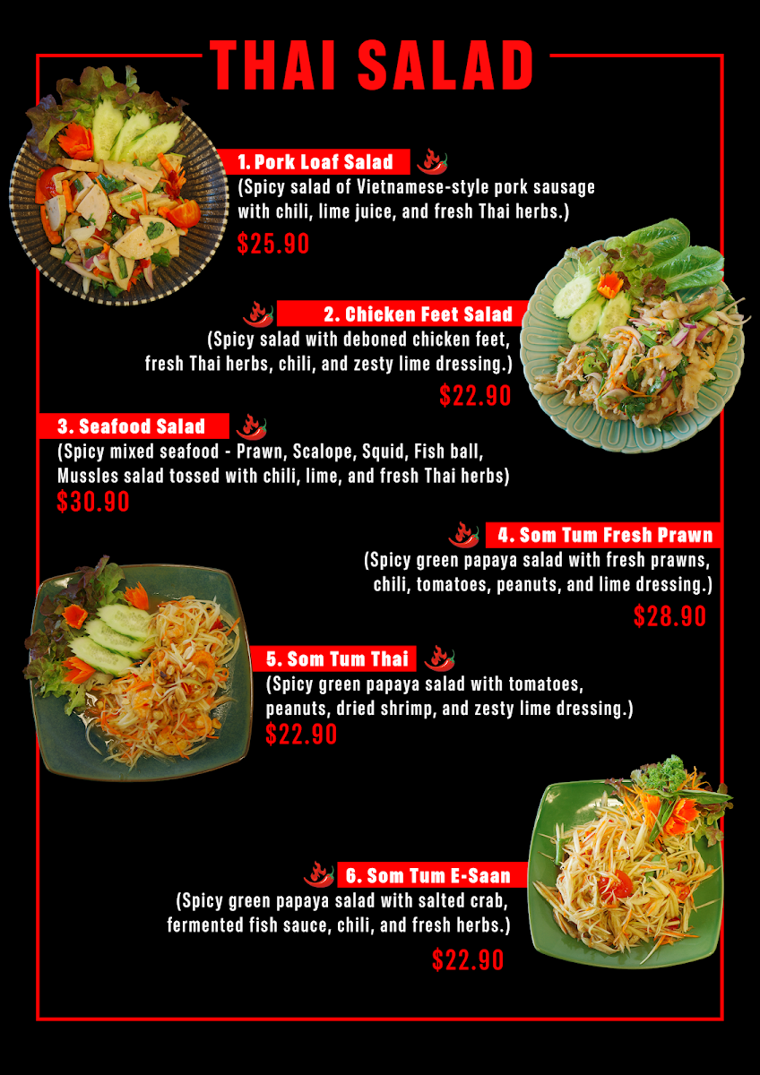 Menu, Soi.38 Thai Kitchen Surfers Paradise