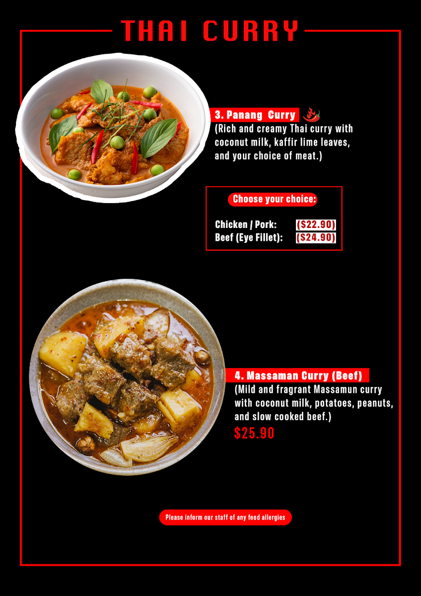 Menu, Soi.38 Thai Kitchen Surfers Paradise