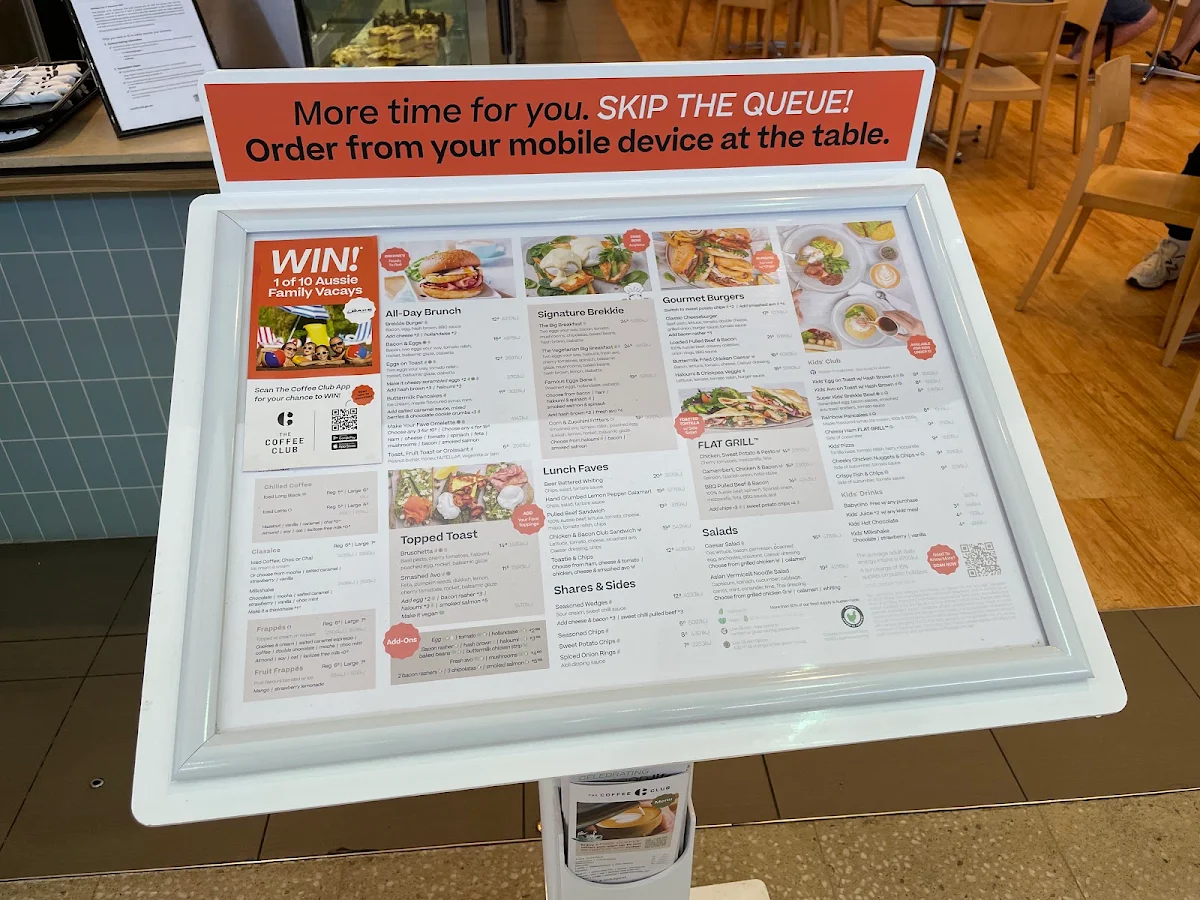 Menu, The Coffee Club Café - Noosa Civic