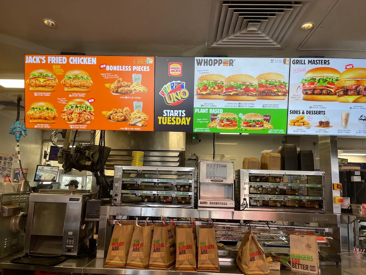 Menu, Hungry Jack's Burgers Bulleen