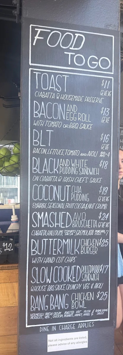 Menu, Cafe Fresq