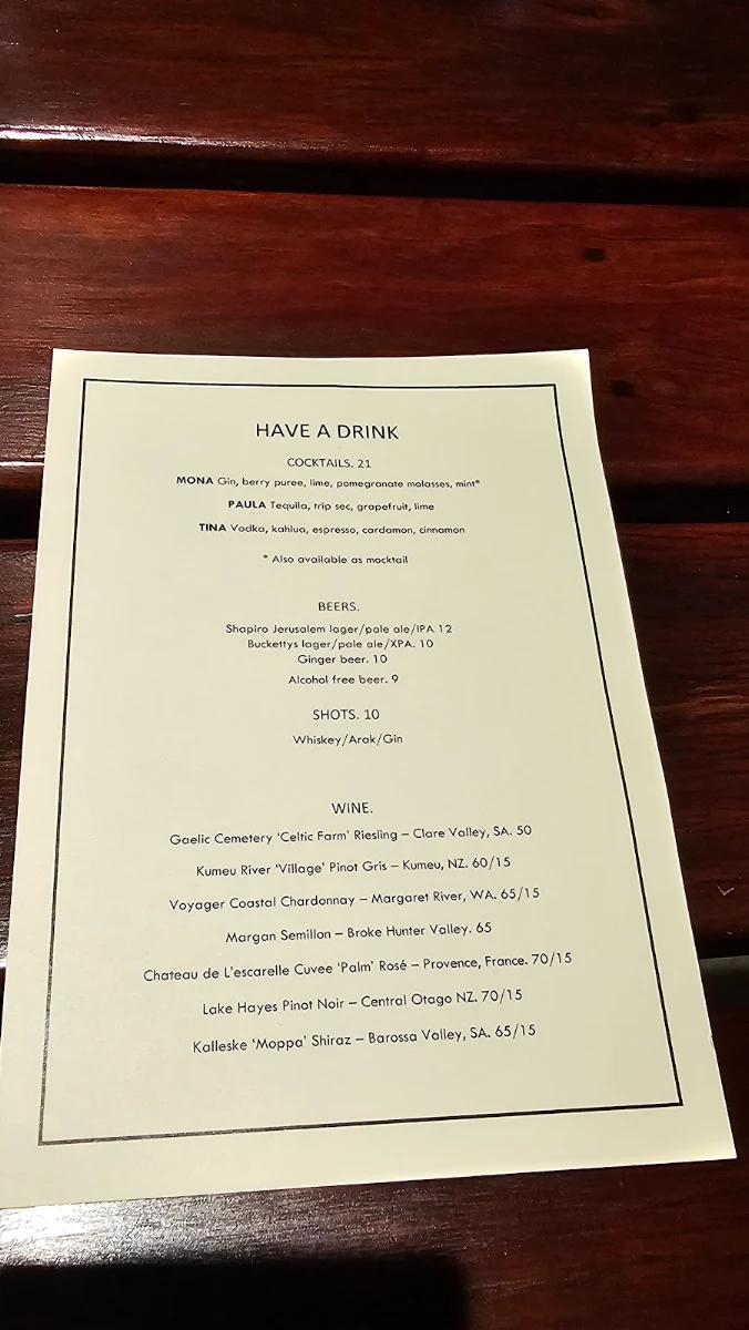 Menu, Fuel By Night