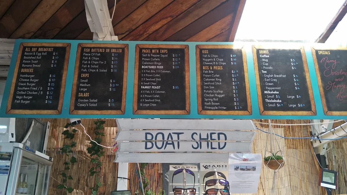 Menu, Tuross Boatshed & Cafe