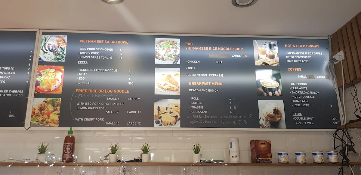 Menu, Trang Bakery & Cafe Toorak rd