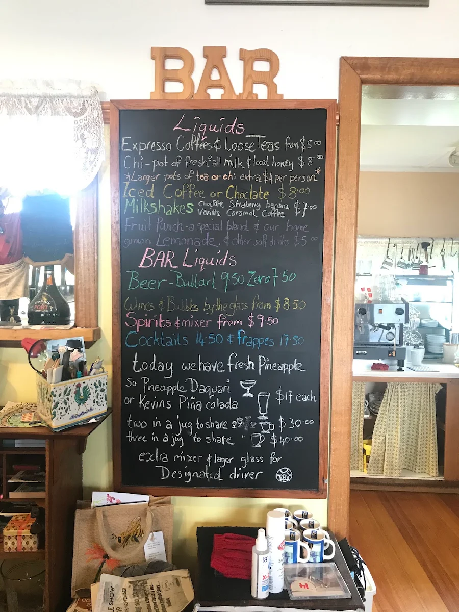 Menu, Bruthen Tearooms