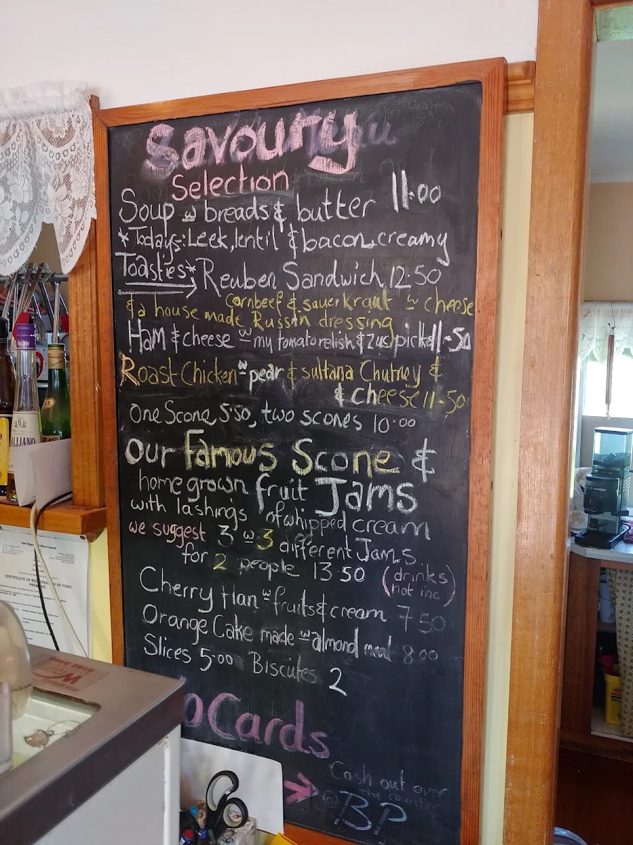 Menu, Bruthen Tearooms