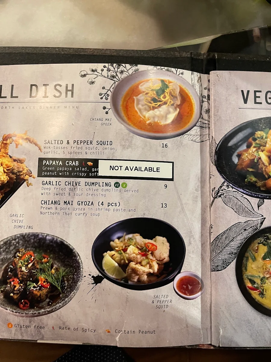 Menu, Kinn Thai North Lakes