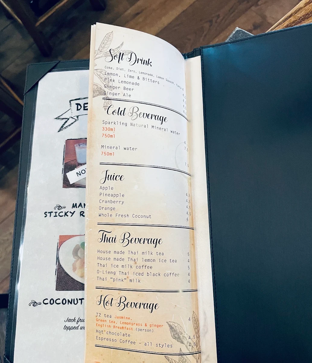 Menu, Kinn Thai North Lakes