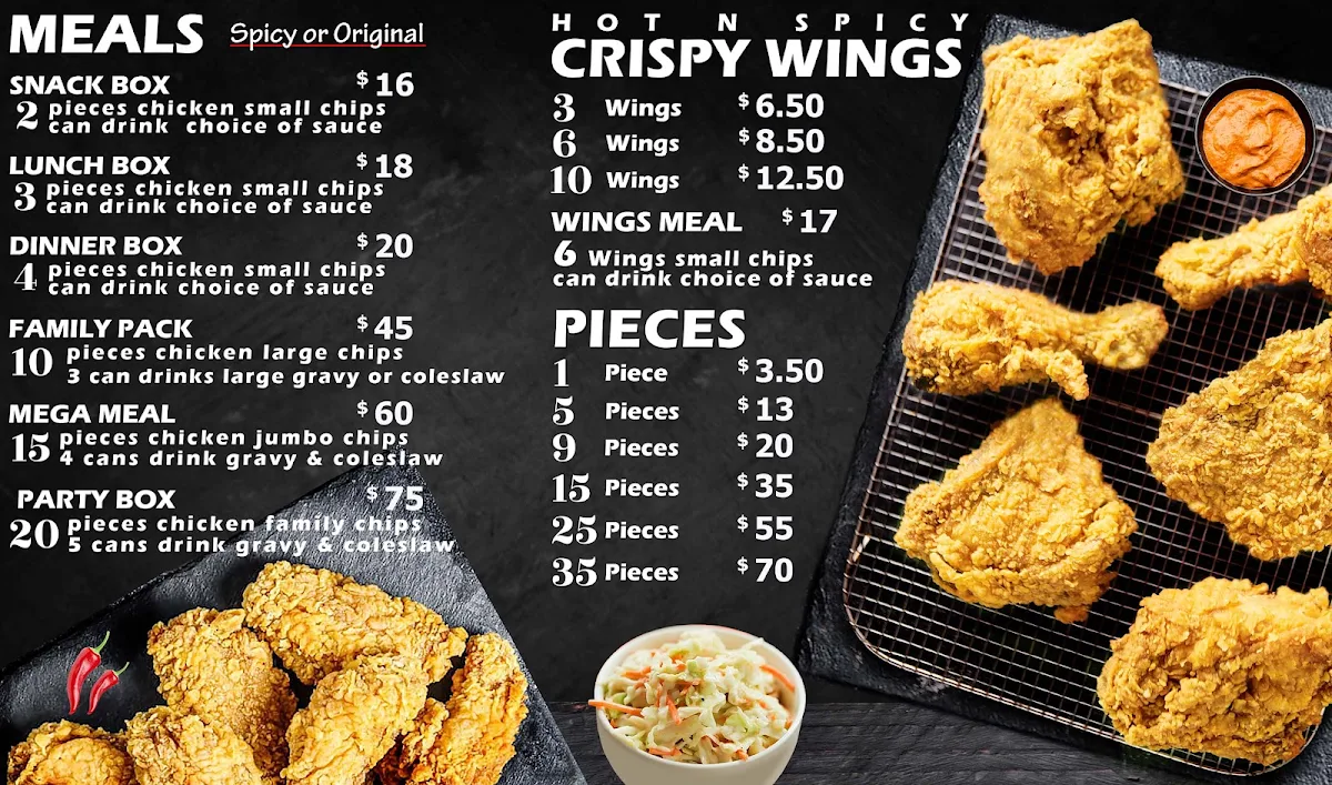 Menu, Broaster Chicken Kogarah (American Style Fried Chicken)