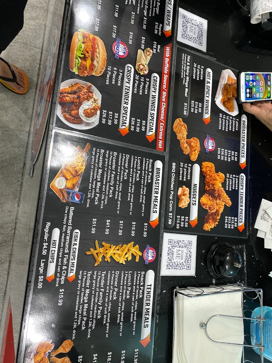 Menu, Broaster Chicken Kogarah (American Style Fried Chicken)