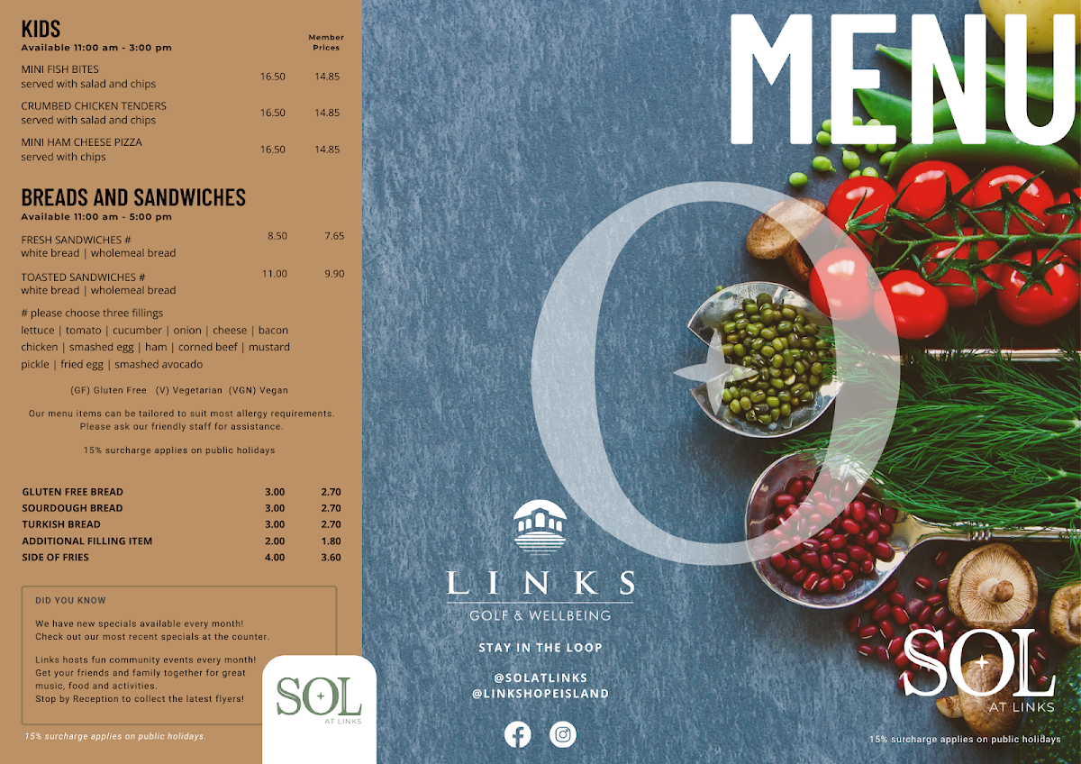 Menu, SOL at Links
