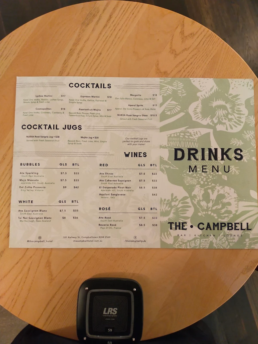 Menu, The Campbell
