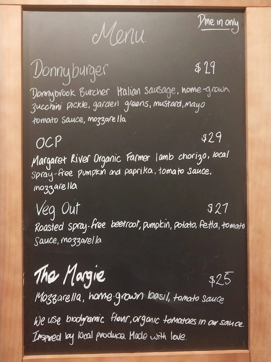 Menu, Postcode Pizza 6255