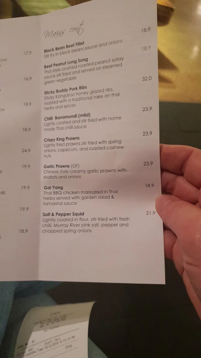 Menu, Orientai
