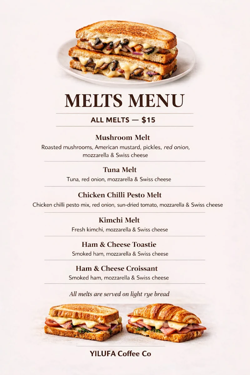 Menu, YILUFA COFFEE CO