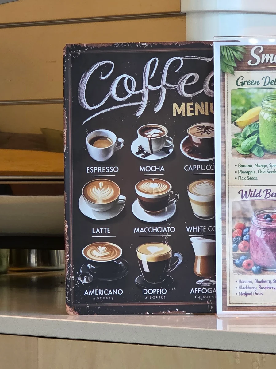 Menu, YILUFA COFFEE CO