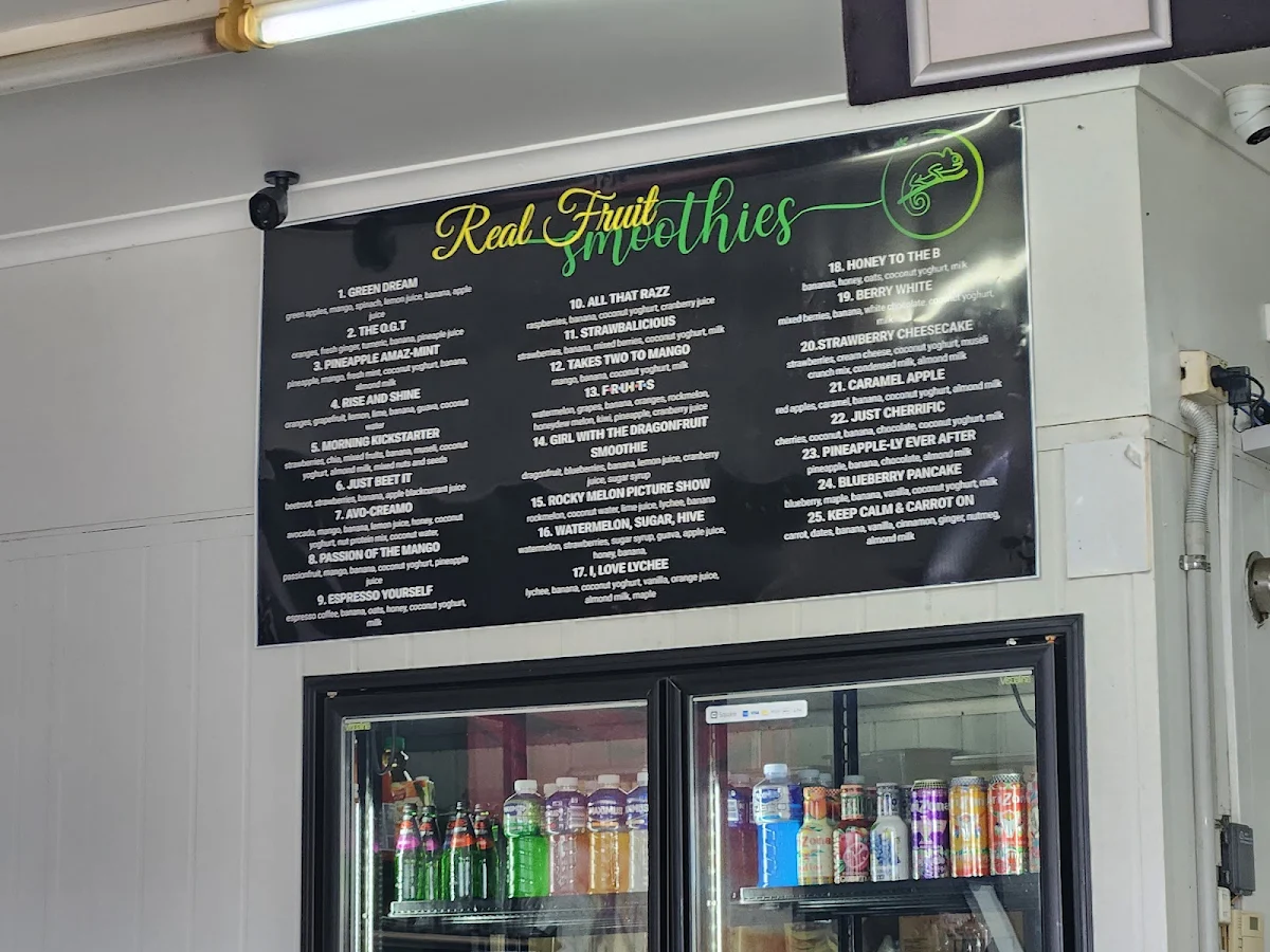 Menu, Chameleon Cafe and Takeaway