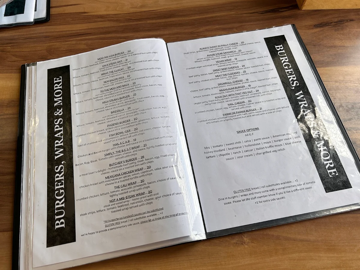 Menu, Chameleon Cafe and Takeaway
