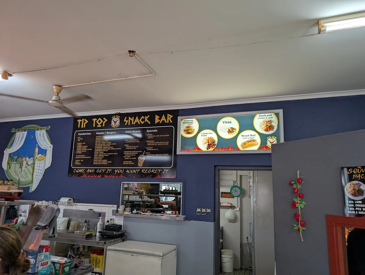 Menu, Tip Top Snack Bar